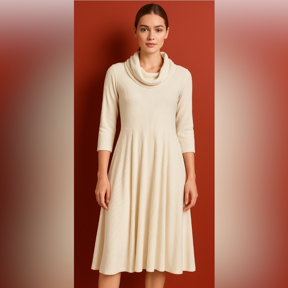 Signature by Robbie Bee vintage cowl neck mid length dress